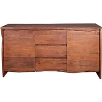 Sideboard Baumkante 170 x 45 x 90 cm Akazienholz massiv nussbaumfarben dahlia von SAM OUTILLAGE