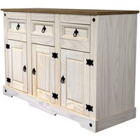 Sideboard Kommode 132 x 84 x 44 cm Pinienholz weiß hongifarben lasiert mexico von SAM OUTILLAGE