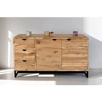 Sideboard Kommode Akazienholz naturfarben massiv 145 x 80 cm Sukhothai von SAM OUTILLAGE