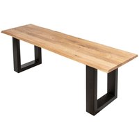 Sitzbank Baumkante 120 cm Eichenholz massiv schwarz enrico von SAM OUTILLAGE