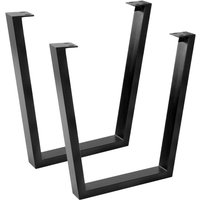 Tischgestell 2er Set Roheisen lackiert 70x10x74 cm schwarz V-Gestell Tischgestell 2er Set Roheisen lackiert 70x10x74 cm schwarz V-Gestell von SAM OUTILLAGE