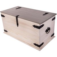 Truhen-Couchtisch 92 x 50 cm Pinienholz weiß grau lasiert mexico von SAM OUTILLAGE
