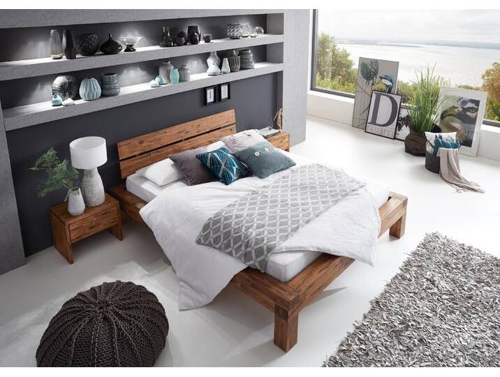 Balkenbett Massivholz 180 x 200 cm Akazie DAVID von Möbelliebling