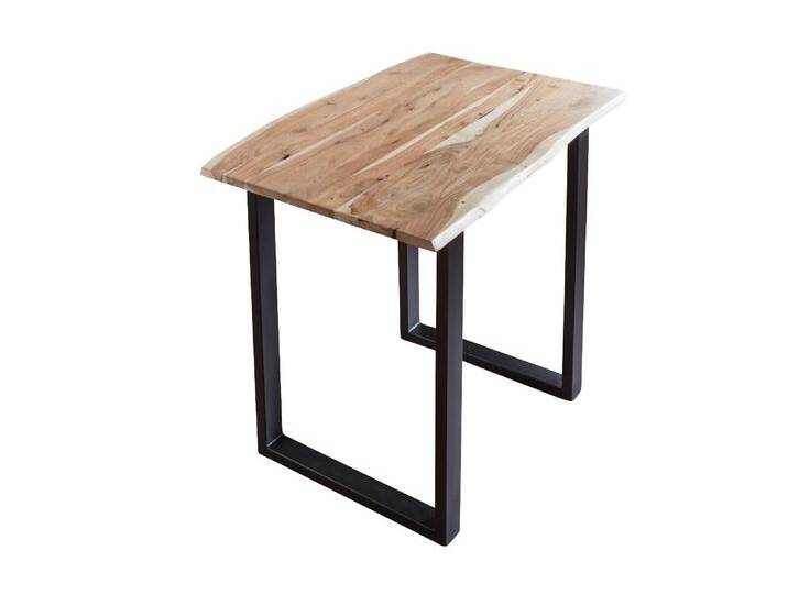 Bartisch Baumkante massiv Akazie natur 160 x 85 schwarz Quebec von SAM-Stil-Art-Möbel