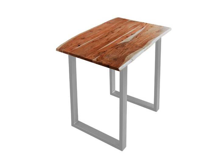 Bartisch Baumkante massiv Akazie nussbaum 120 x 80 silber Quebec von Möbelliebling