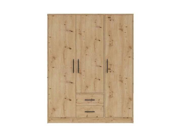 Deine Möbel 24 Kleiderschrank SAM SR2 3-türig Garderobensystem Artisan Anthrazit Weiß Eiche Sonoma (Set, 3-St., Stauraum) Drehtürenschrank 150 cm breit mit 2 Schubladen, beige von SAM-Stil-Art-Möbel