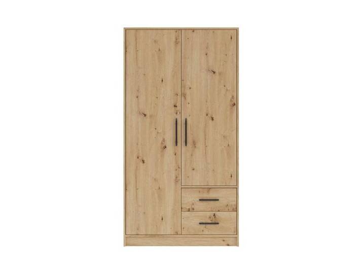 Deine Möbel 24 Kleiderschrank SAM SR3 2-türig Garderobensystem Artisan Anthrazit Weiß Eiche Sonoma (Set, 2-St., Stauraum) Drehtürenschrank 100 cm breit mit 2 Schubladen, beige von SAM-Stil-Art-Möbel