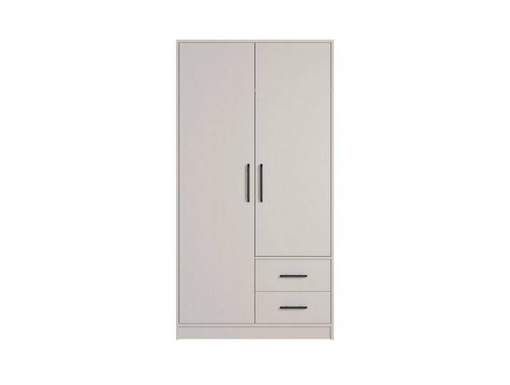 Deine Möbel 24 Kleiderschrank SAM SR3 2-türig mit Schubladen, Farbe: Cashmere, 2-St., 100 cm breit mit Stauraum) Drehtürenschrank 100 cm breit für Schlafzimmer Flur Garderobe von SAM-Stil-Art-Möbel