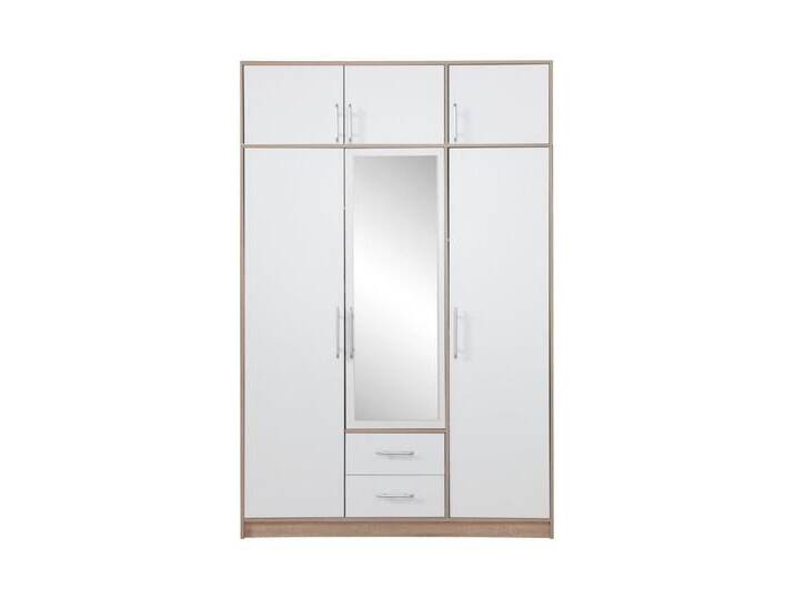 Deine Möbel 24 Kleiderschrank SAM SRL2 3-türig Garderobensystem Artisan Anthrazit Weiß Eiche Sonoma (Set, 3-St., 150 cm breit Stauraum) Drehtürenschrank mit Spiegel 150 cm breit mit 2 Schubladen, weiß von SAM-Stil-Art-Möbel