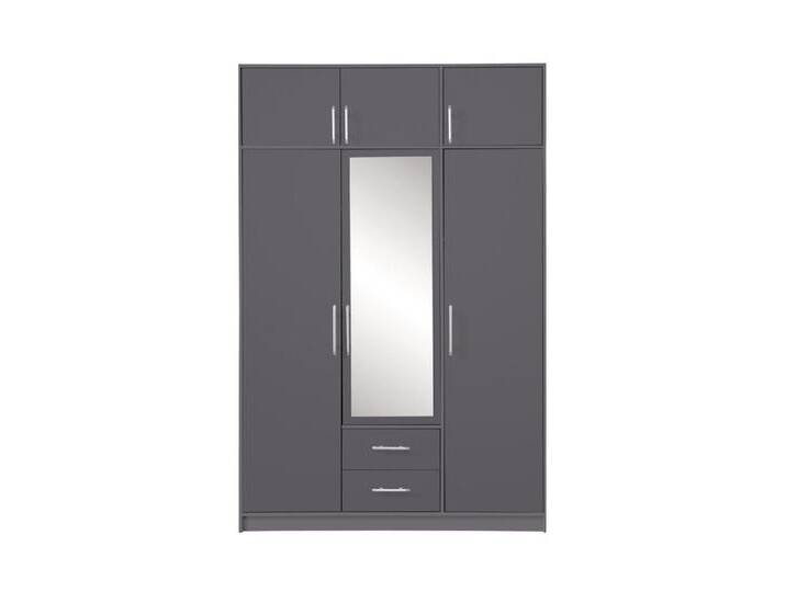 Deine Möbel 24 Kleiderschrank SAM SRL2 3-türig Garderobensystem Artisan Anthrazit Weiß Eiche Sonoma (Set, 3-St., 150 cm breit Stauraum) Drehtürenschrank mit Spiegel 150 cm breit mit 2 Schubladen, grau von SAM-Stil-Art-Möbel