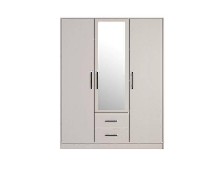Deine Möbel 24 Kleiderschrank SAM SRL2 4-türig mit Schubladen, Farbe: Cashmere, 3-St., 150 cm breit mit Stauraum) Drehtürenschrank für Schlafzimmer Flur Garderobe von SAM-Stil-Art-Möbel