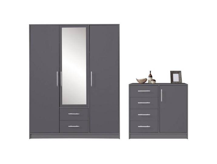 Deine Möbel 24 Schlafzimmer-Set SAM C Flur Schlafzimmer, (Set, 2-tlg., Eiche Artisan Weiß Matt Sonoma Anthrazit Cashmere), inkl. Kleiderschrank SRL2 3-türig 150 cm mit Spiegel Kommode SRK2 von SAM-Stil-Art-Möbel