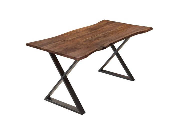 Esstisch Baumkante Akazie nussbaumfarben 280 x 100 cm geschlossenes X-Gestell schwarz KASIMIR Esstisch Baumkante Akazie nussbaumfarben 280 x 100 cm geschlossenes X-Gestell schwarz KASIMIR von Möbelliebling