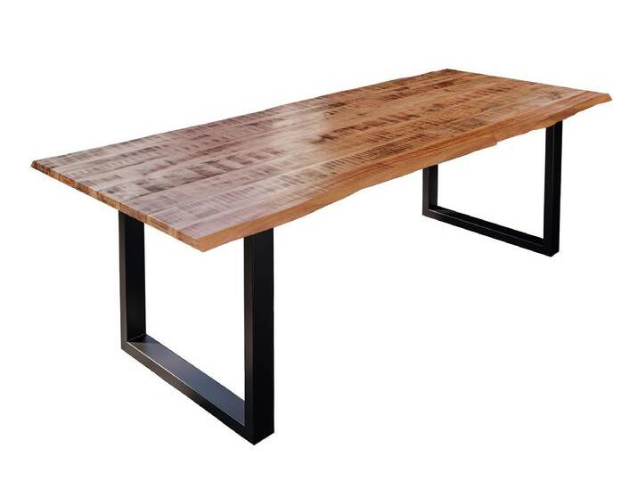 Esstisch Baumkante Massiv Mango naturfarben 220 x 100 schwarz U-Gestell DORA Esstisch Baumkante Massiv Mango naturfarben 220 x 100 schwarz U-Gestell DORA von Möbelliebling