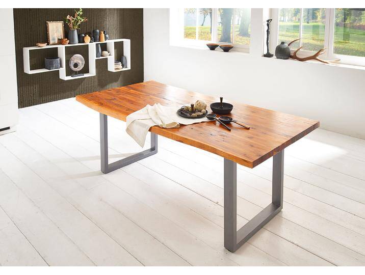 Esstisch Baumkante massiv Akazie cognac 140 x 80 silber IMKA Esstisch Baumkante massiv Akazie cognac 140 x 80 silber IMKA von Möbelliebling