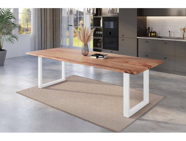 Esstisch Baumkante massiv Akazie natur 240 x 100 weiß NICK Esstisch Baumkante massiv Akazie natur 240 x 100 weiß NICK von Möbelliebling