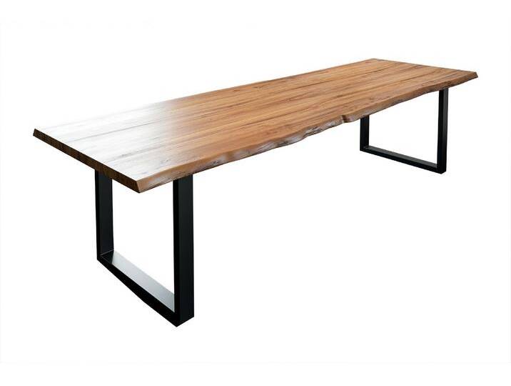 Esstisch Baumkante massiv Akazie natur 300 x 100 schwarz LIAM von Möbelliebling