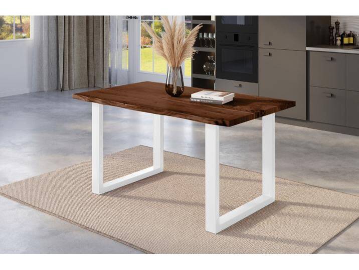 Esstisch Baumkante massiv Akazie nussbaum 160 x 85 weiß NICK Esstisch Baumkante massiv Akazie nussbaum 160 x 85 weiß NICK von Möbelliebling