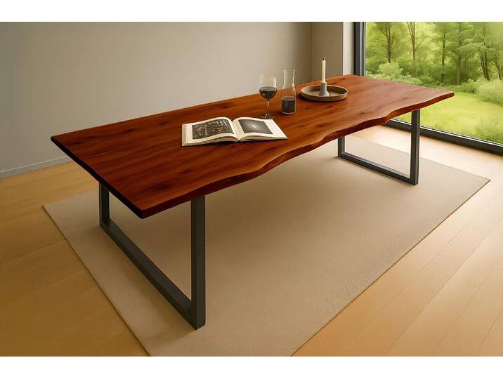 Esstisch Baumkante massiv Akazie nussbaum 240 x 100 schwarz QUINN Esstisch Baumkante massiv Akazie nussbaum 240 x 100 schwarz QUINN von Möbelliebling