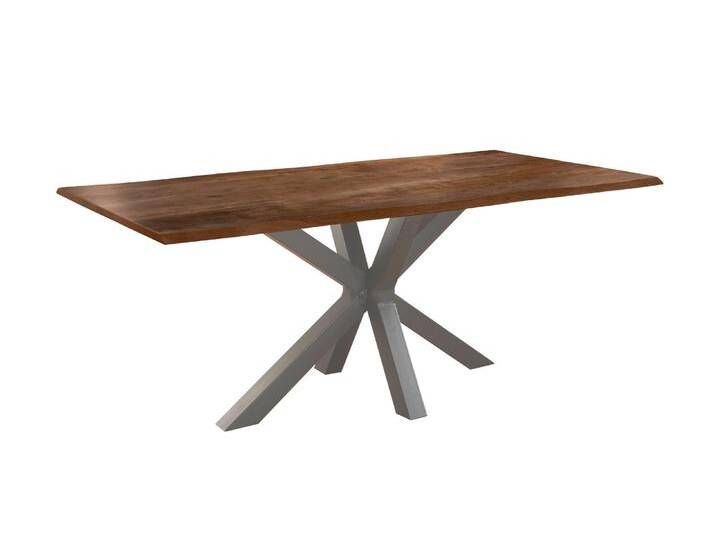 Esstisch Baumkante massiv Akazie nussbaum 240 x 100 silber FELINA von Möbelliebling