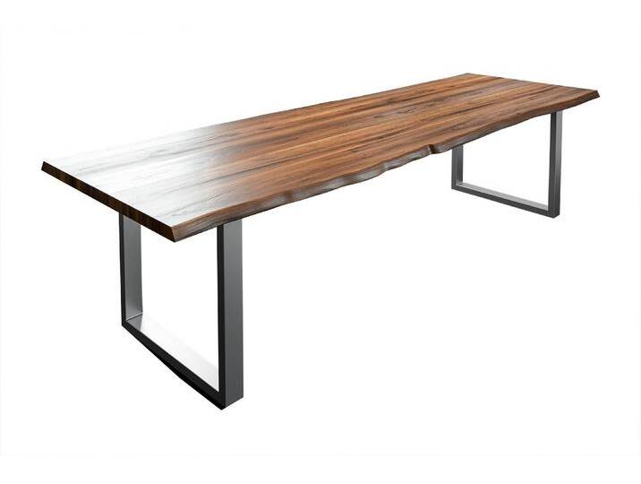 Esstisch Baumkante massiv Akazie nussbaum 240 x 100 silber LIAM Esstisch Baumkante massiv Akazie nussbaum 240 x 100 silber LIAM von Möbelliebling