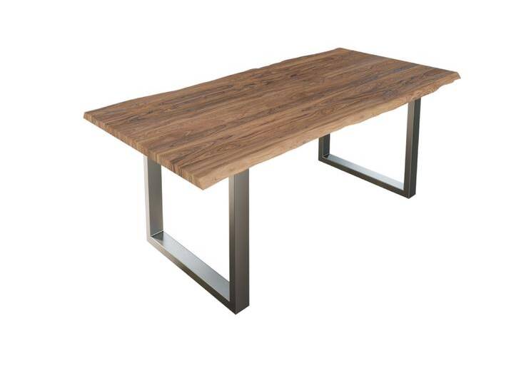 Esstisch Baumkante massiv Akazie stone 200 x 100 cm silber LAUREN Esstisch Baumkante massiv Akazie stone 200 x 100 cm silber LAUREN von Möbelliebling