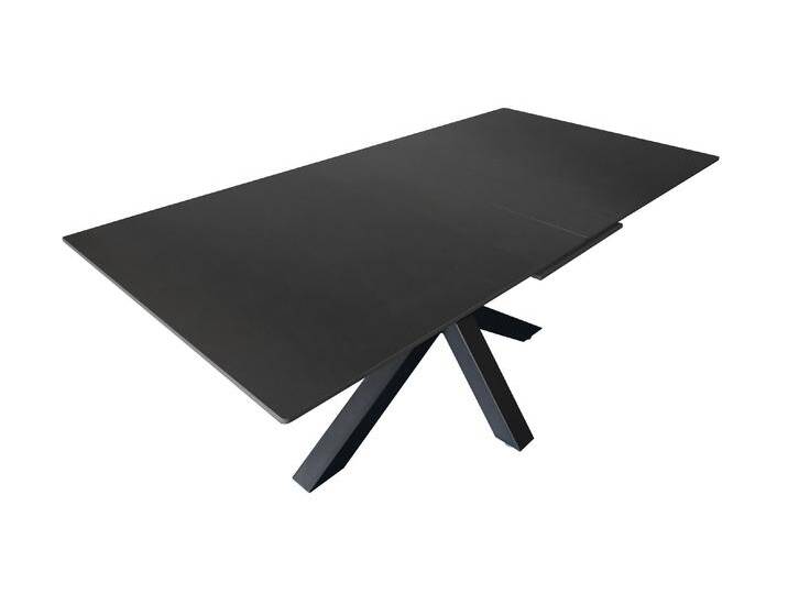 Esstisch Keramik dunkelgrau 180(220) x 90 ausziehbar Spider-Gestell schwarz MILLIE von Möbelliebling