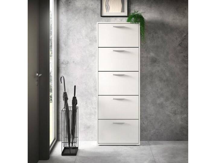 HBZ Schuhkommode Sam Schuhkipper, Schuhschrank BxHxT 59x169x17 cm (1 St), mit 5 Klappen, weiß, Holzwerkstoff von SAM-Stil-Art-Möbel