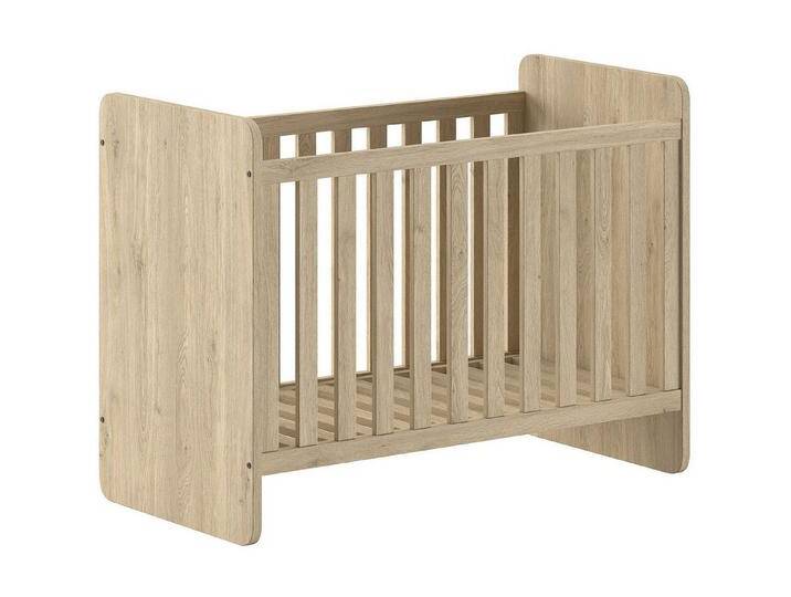 Natur24 Kinderbett Sam Babybett 65.8 x 124.8 x 95.1 cm Spanplatte Eiche Melamin Dekor, braun von SAM-Stil-Art-Möbel