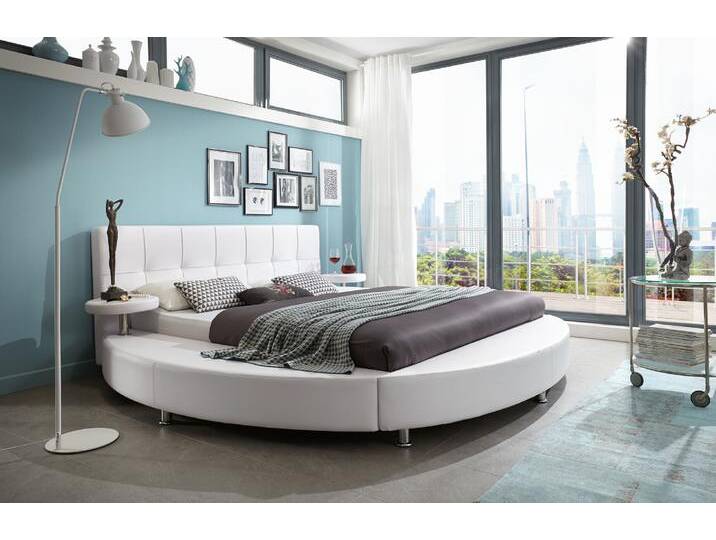 Rundbett 180 x 200 cm Bettgestell weiß ZARAH Rundbett 180 x 200 cm Bettgestell weiß ZARAH von Möbelliebling