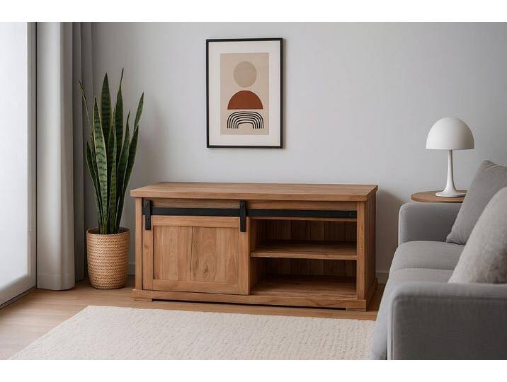 SAM® Couchtisch Fritz, Akazienholz, mit Baumkante oder gerader Kante, Industrial-Design, gerade Kante von SAM-Stil-Art-Möbel