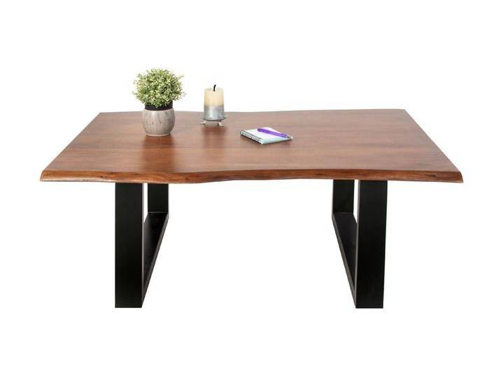 SAM® Couchtisch Galanta, Akazienholz, natur- oder nussbaumfarben, Baumkante, Metallgestell, braun, 100x70, nussbaumfarben von SAM-Stil-Art-Möbel