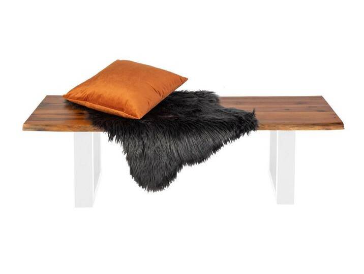 SAM® Essbank Sumatra, Akazienholz massiv, cognacfarben, Metallgestell U-Fom, 160 cm, Weiß von SAM-Stil-Art-Möbel