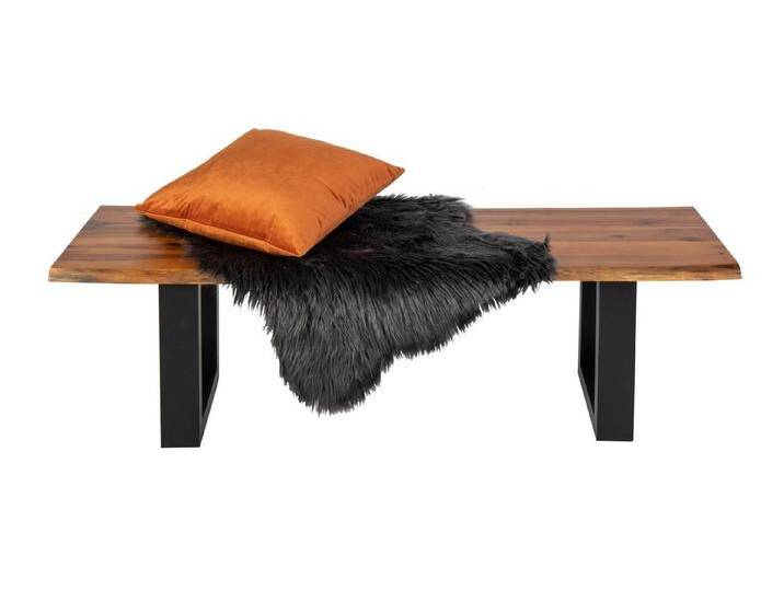 SAM® Essbank Sumatra, Akazienholz massiv, cognacfarben, Metallgestell U-Fom, 160 cm, schwarz von SAM-Stil-Art-Möbel