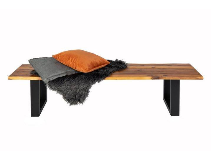 SAM® Essbank Sumatra, Akazienholz massiv, cognacfarben, Metallgestell U-Fom von SAM-Stil-Art-Möbel