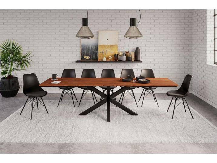 SAM® Essgruppe Kapolei, Baumkante, Akazienholz massiv, 2x Ansteckplatten und 12 Stühlen, 220 (320) x 100 von SAM-Stil-Art-Möbel