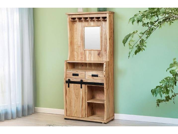 SAM® Highboard Fritz, Akazienholz, mit Baumkante oder gerader Kante, Industrial-Design, Baumkante von SAM-Stil-Art-Möbel