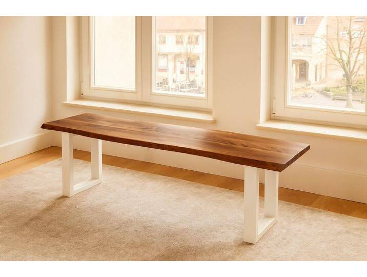 SAM® Sitzbank Samuel, Akazie, Baumkante, Metallgestell U-Form, verschiedene Größen, braun, 120x42 von SAM-Stil-Art-Möbel