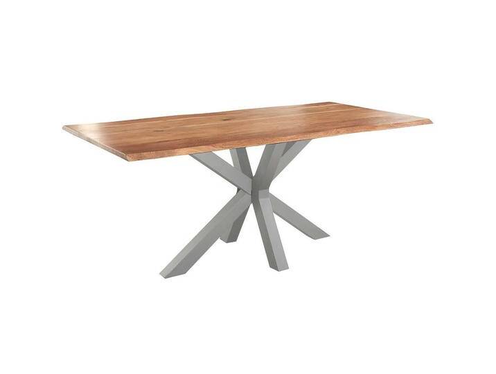 SAM ESSTISCH, Beige, Holz, Echtholz,Akazie, Rechteckig,Quadratisch, Sternfuß, 220x76x100 cm, Esszimmer, Tische, Esstische von SAM-Stil-Art-Möbel