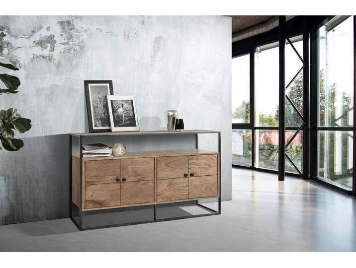 Sideboard Kommode 150 x 83 x 40 cm Akazienholz stonefarben SYDNEY von SAM-Stil-Art-Möbel