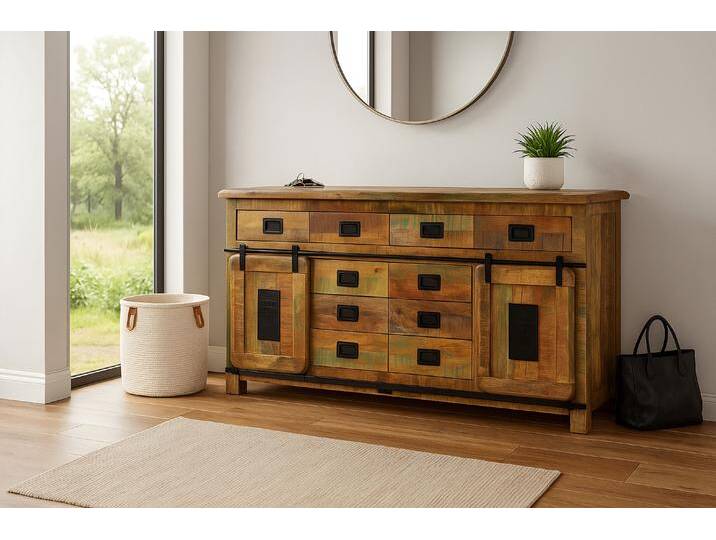 Sideboard Kommode Mango massiv vielfarbig 200 x 90 x 45 cm LIBRO Sideboard Kommode Mango massiv vielfarbig 200 x 90 x 45 cm LIBRO von Möbelliebling