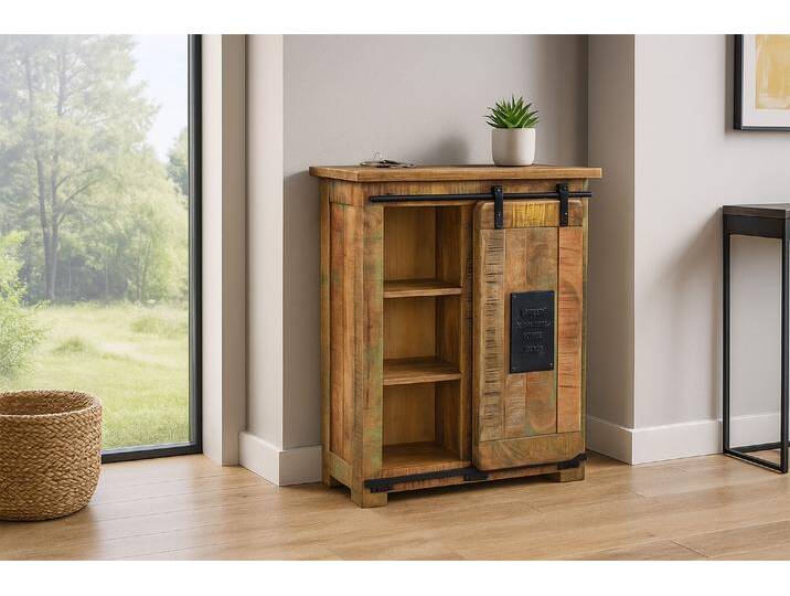 Sideboard Kommode mit Holzrolltür Mango massiv vielfarbig 75 x 36 x 90 cm LIBRO Sideboard Kommode mit Holzrolltür Mango massiv vielfarbig 75 x 36 x 90 cm LIBRO von Möbelliebling