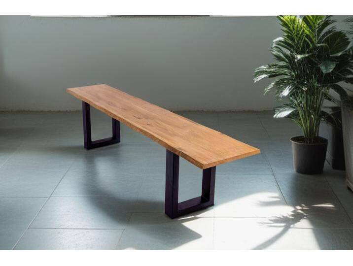 Sitzbank Baumkante 180 cm Eichenholz massiv schwarz ENRICO Sitzbank Baumkante 180 cm Eichenholz massiv schwarz ENRICO von Möbelliebling