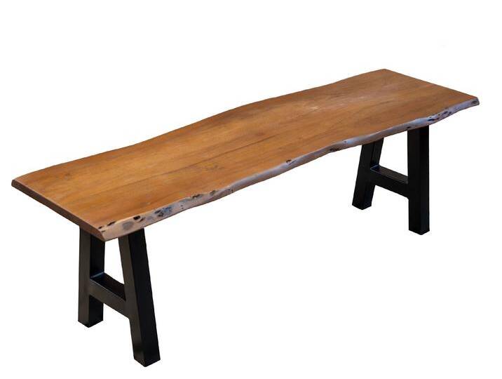 Sitzbank Baumkante 200 cm nussbaum massiv Akazie A-Gestell schwarz Sitzbank Baumkante 200 cm nussbaum massiv Akazie A-Gestell schwarz von Möbelliebling