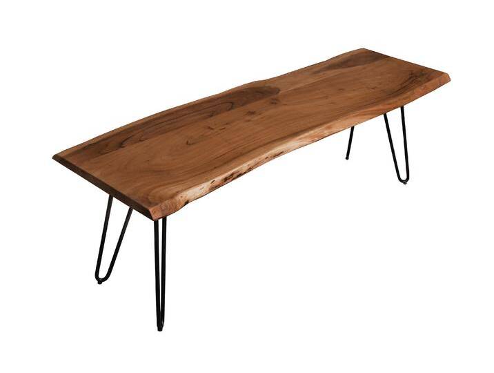 Sitzbank Baumkante 200 cm nussbaum massiv Akazie Hairpin-Gestell schwarz Sitzbank Baumkante 200 cm nussbaum massiv Akazie Hairpin-Gestell schwarz von Möbelliebling