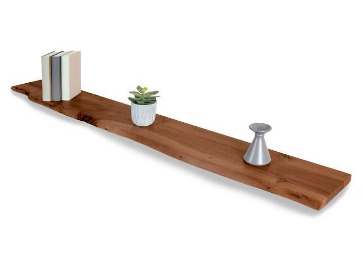 Steckboard mit Baumkante Wandregal Akazie massiv nussbaum lackiert 150 x 20 Amanda von Möbelliebling