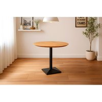 Bistrotisch Schweizer Kante massiv Akazie naturfarben 90 cm Säulengestell-eckig schwarz BRASILIA Bistrotisch Schweizer Kante massiv Akazie naturfarben 90 cm Säulengestell-eckig schwarz BRASILIA von SAM