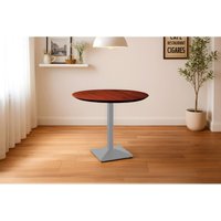 Bistrotisch Schweizer Kante massiv Akazie nussbaumfarben 90 cm Säulengestell-eckig silber BRASILIA Bistrotisch Schweizer Kante massiv Akazie nussbaumfarben 90 cm Säulengestell-eckig silber BRASILIA von SAM