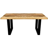 Couchtisch Baumkante Mangoholz massiv Natur/Rau 100 x 55 U-Gestell schwarz nayla von SAM