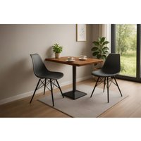 Essgruppe Bistrotisch Baumkante massiv 80 x 60 cm Akazie nussbaum schwarz Säulengestell ines Essgruppe Bistrotisch Baumkante massiv 80 x 60 cm Akazie nussbaum schwarz Säulengestell ines von SAM